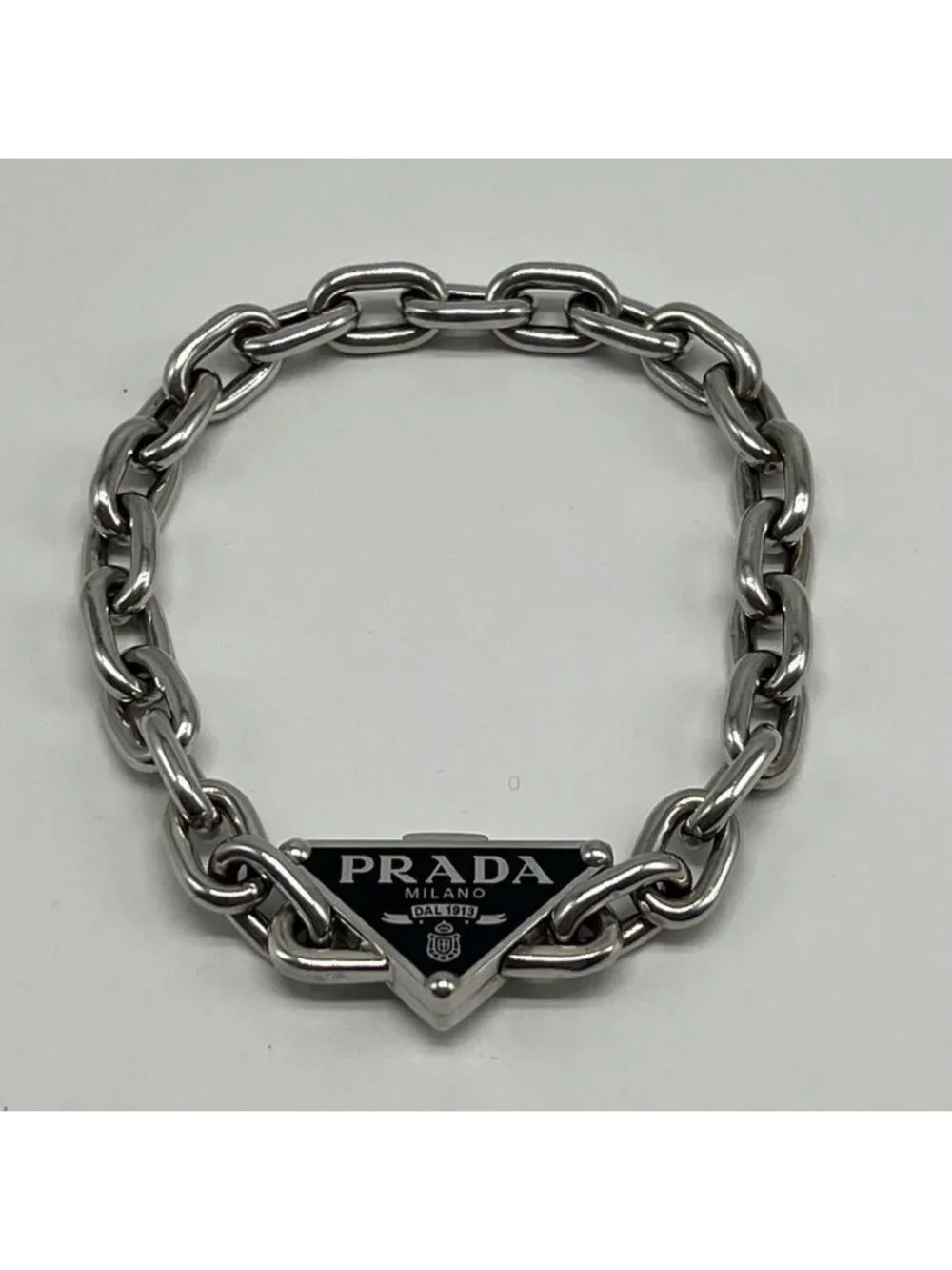 Prada Triangle Logo Bracelet 925 Sterling Silver